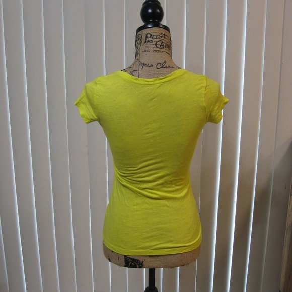 NWOT Express yellow graphic tee t shirt top XS extra small - Picture 4 of 5